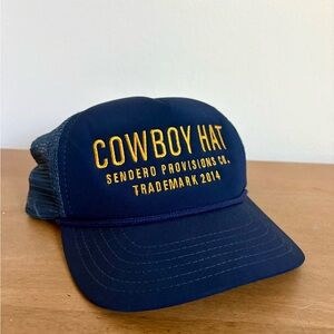 Sendero Provisions Co Trucker Snap Back Cap Navy Cowboy Hat Yellow Embroidery